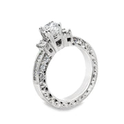 Lab Grown White Gold Three Stone Diamond Engagement Ring