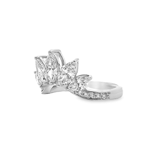 Lab Grown White Gold Diamond Crown Ring