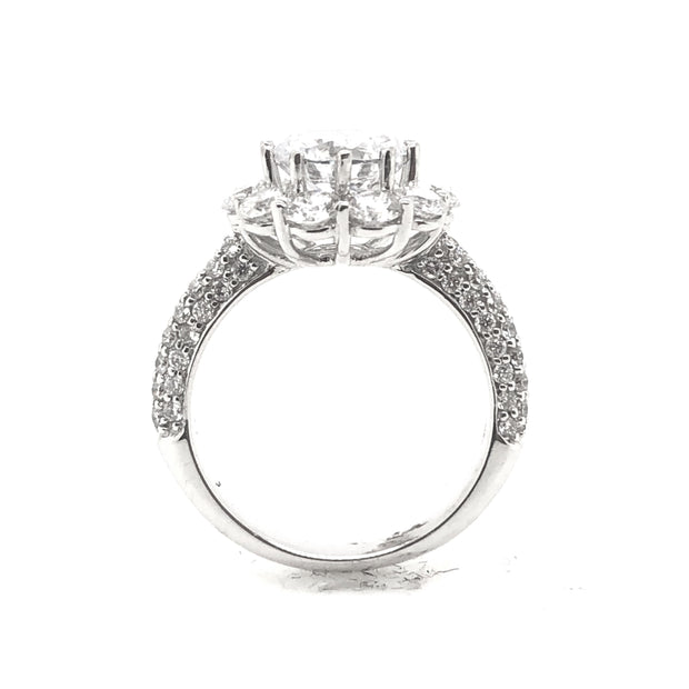 White Gold Halo Engagement Ring