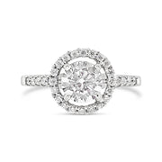 White Gold Lab Grown Diamond Halo Engagement Ring