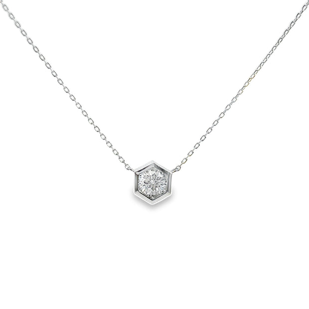 White Gold Diamond Solitaire Fashion Necklace