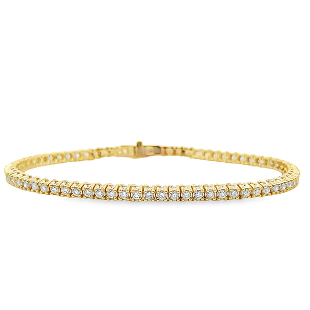 Lab Grown 2.00 Cttw. Yellow Gold Diamond Tennis Bracelet