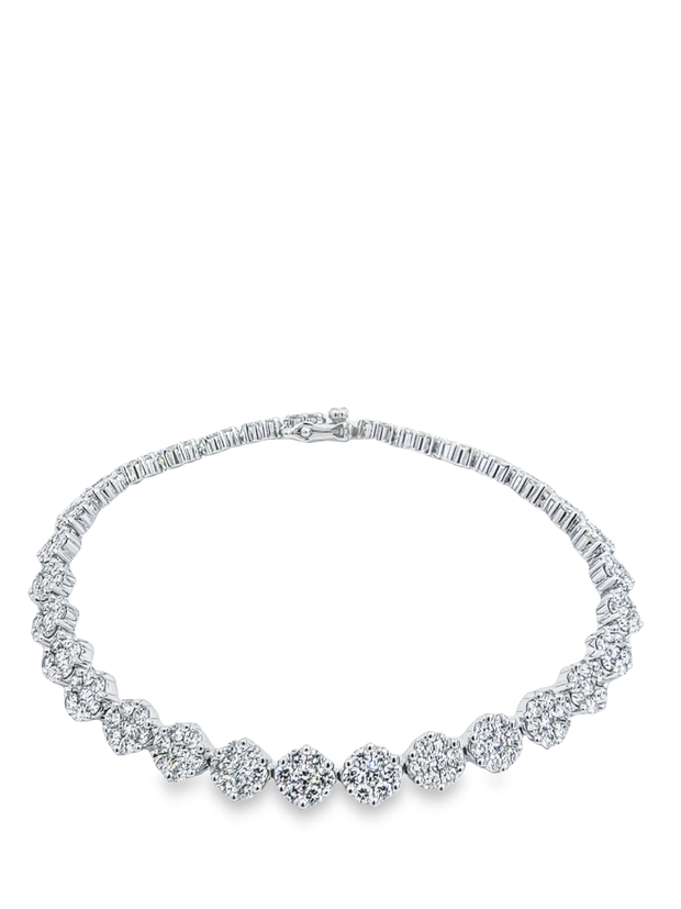 White Gold Diamond Cluster Bracelet