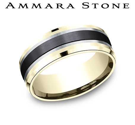 Benchmark Titanium/Yellow Gold Men's Wedding Band