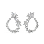 White Gold Convertible Diamond Waterfall/Hoop Earrings