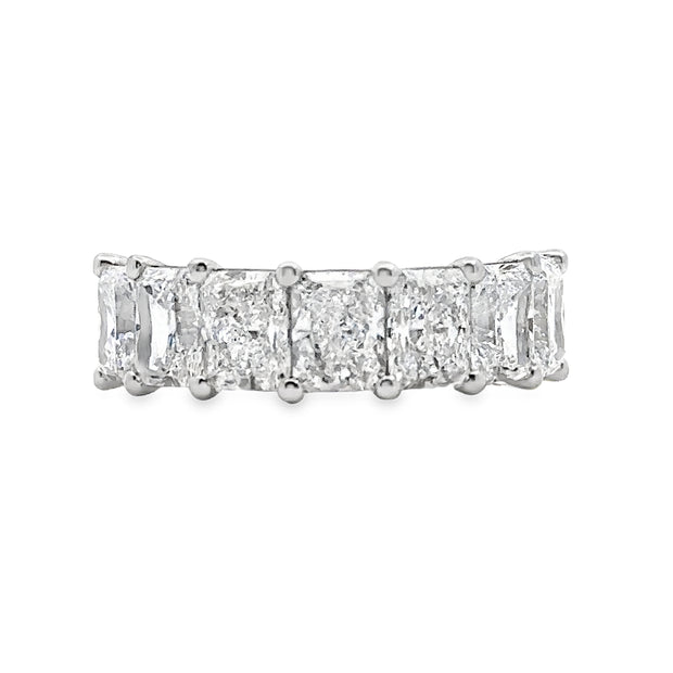 Lab Grown Platinum Seven Stone Radiant Cut Diamond Band