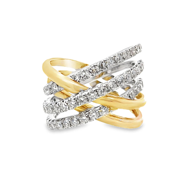 Yellow and White Gold Diamond Fashion Ring