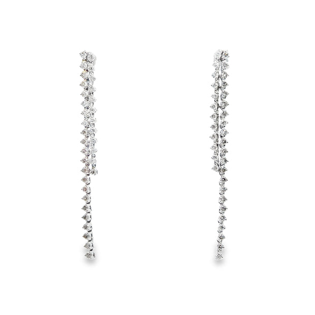 White Gold Diamond Dangle Fashion Earrings