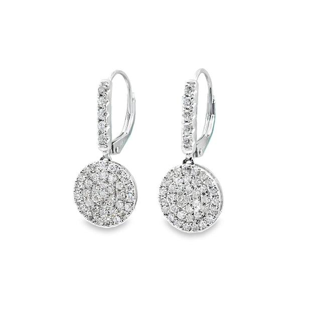 White Gold Diamond Fashion Dangle Earrings