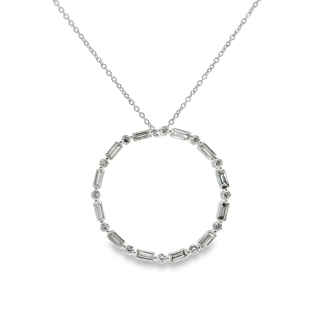 White Gold Diamond Circle Pendant