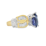 Yellow and White Gold Tanzanite and Diamond Ring