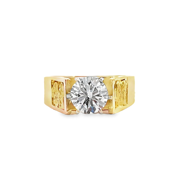 Lab Grown Yellow Gold Diamond Solitaire Engagement Ring