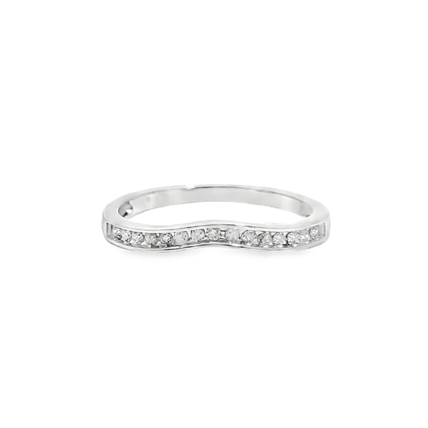 White Gold Curved Diamond Wedding Band