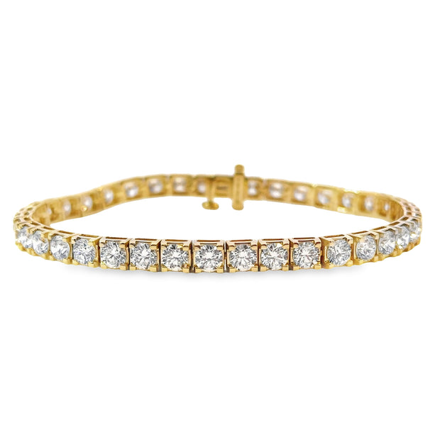 Lab Grown 10.00 Cttw. Yellow Gold Diamond Tennis Bracelet