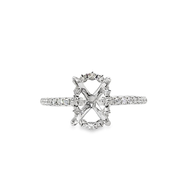 White Gold Hidden Halo Diamond Engagement Ring