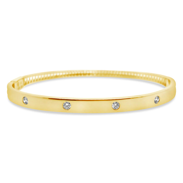 Yellow Gold Diamond Bangle Bracelet