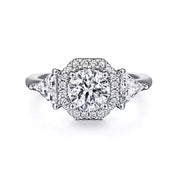 GABRIEL & CO "Art Deco" Engagement Ring