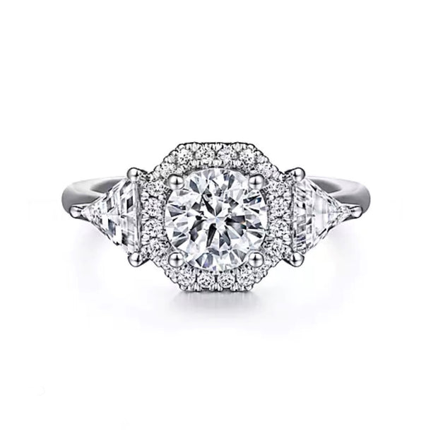 GABRIEL & CO "Art Deco" Engagement Ring