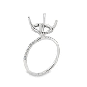 White Gold Diamond Halo Engagement Ring