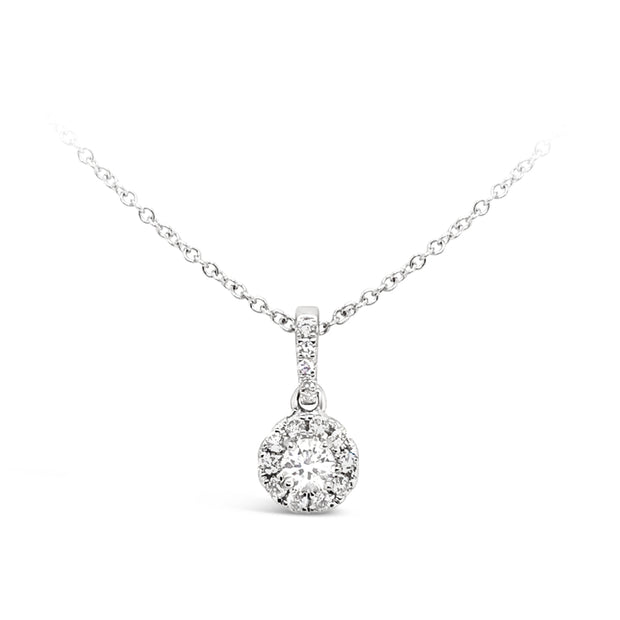 Forevermark 0.28 Cttw. White Gold Diamond Halo Pendant