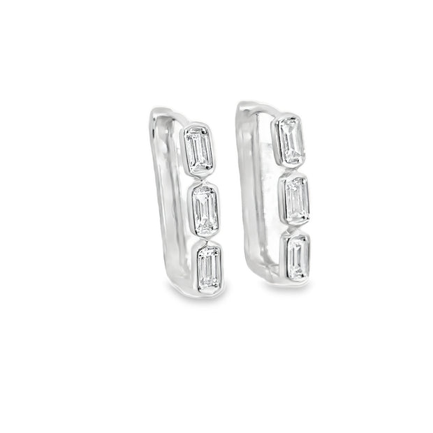 White Gold Diamond Hoop Earrings