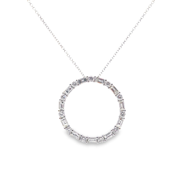 White Gold Diamond Circle Pendant