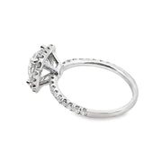 Lab Grown White Gold Diamond Halo Engagement Ring