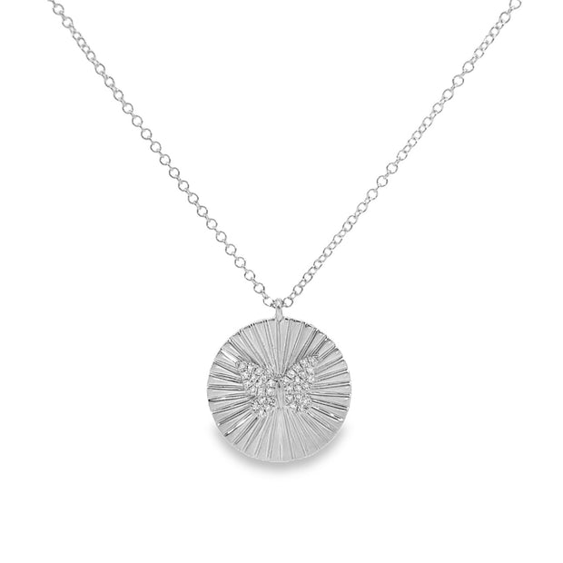 White Gold Diamond Disc Pendant