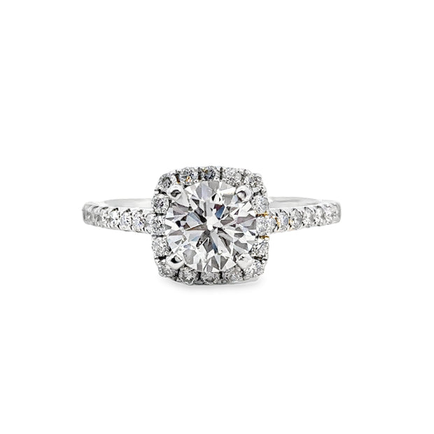 Lab Grown White Gold Diamond Halo Engagement Ring