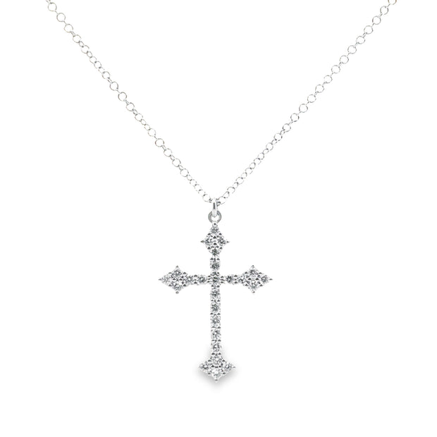 White Gold Diamond Cross Pendant