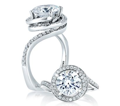 A. JAFFE Halo Engagement Ring