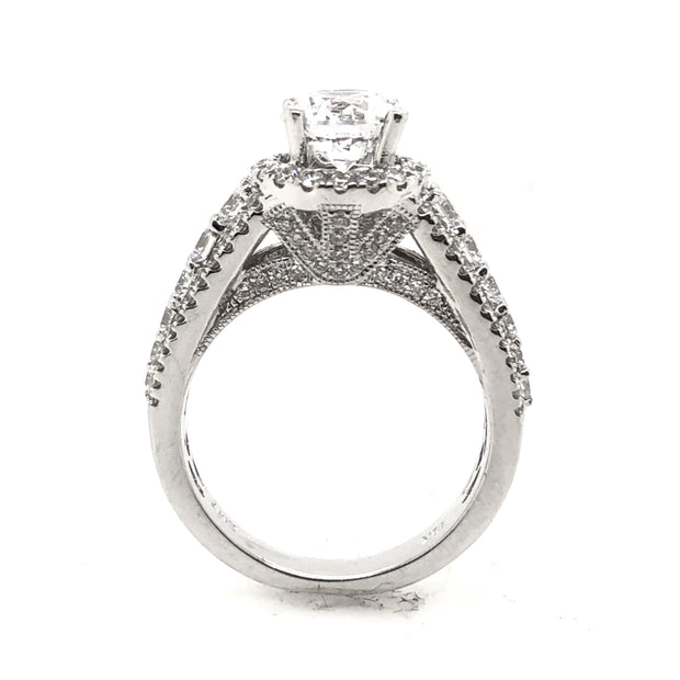 White Gold Halo Engagement Ring