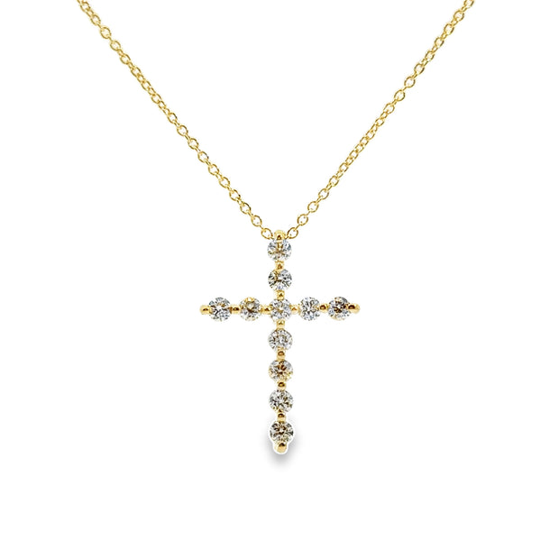 Yellow Gold Diamond Cross Pendant