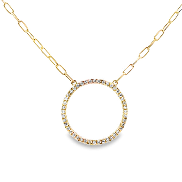 Yellow Gold Diamond Circle Necklace