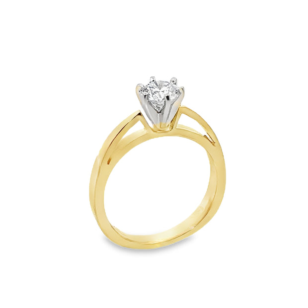 Lab Grown Yellow Gold Diamond Solitaire Engagement Ring