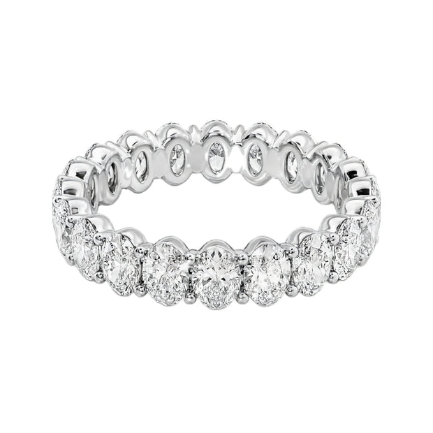 Lab Grown White Gold Oval Shape Diamond Eternity Band