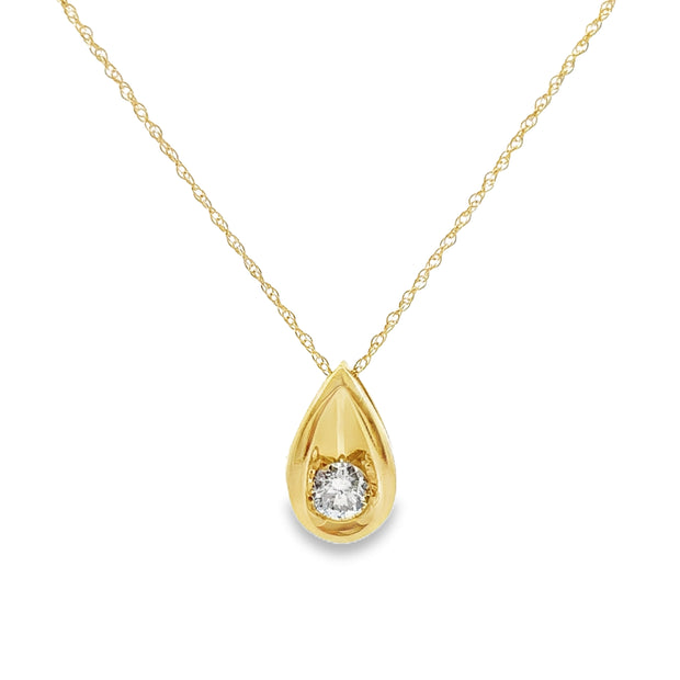 Yellow Gold Diamond Solitaire Pendant