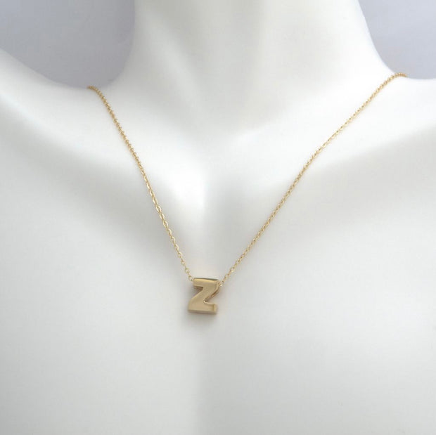 Yellow Gold Initial Necklace