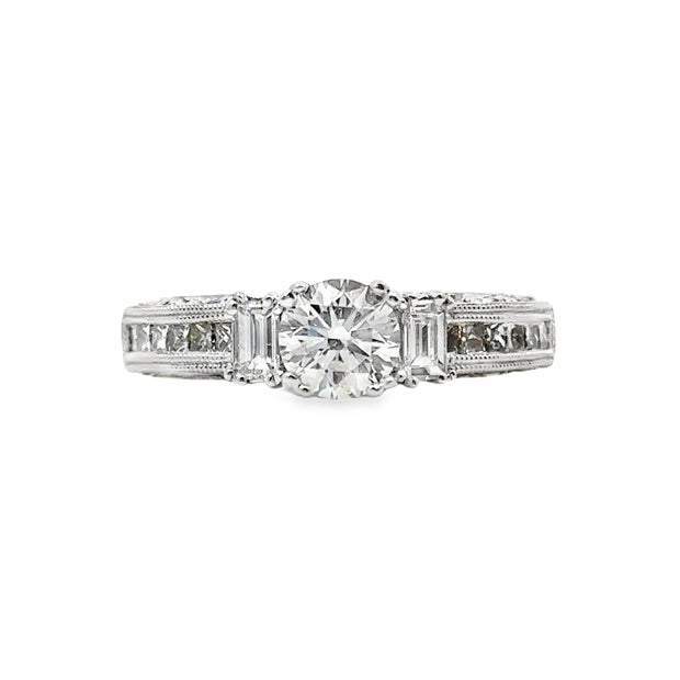 Lab Grown White Gold Three Stone Diamond Engagement Ring