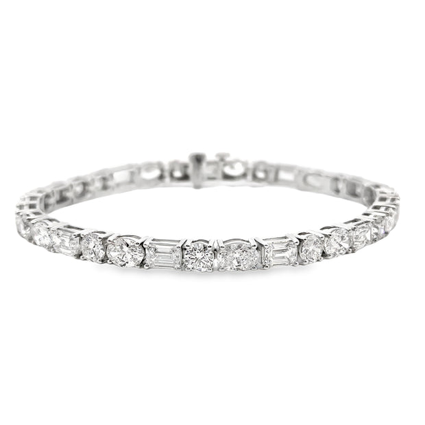 Lab Grown White Gold Multi-Shape Diamond Fashion Bracelet