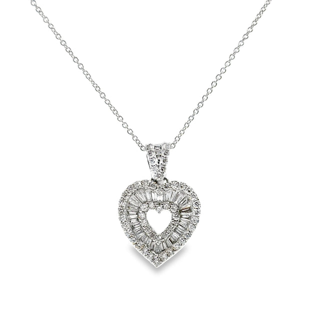 White Gold Diamond Heart Pendant