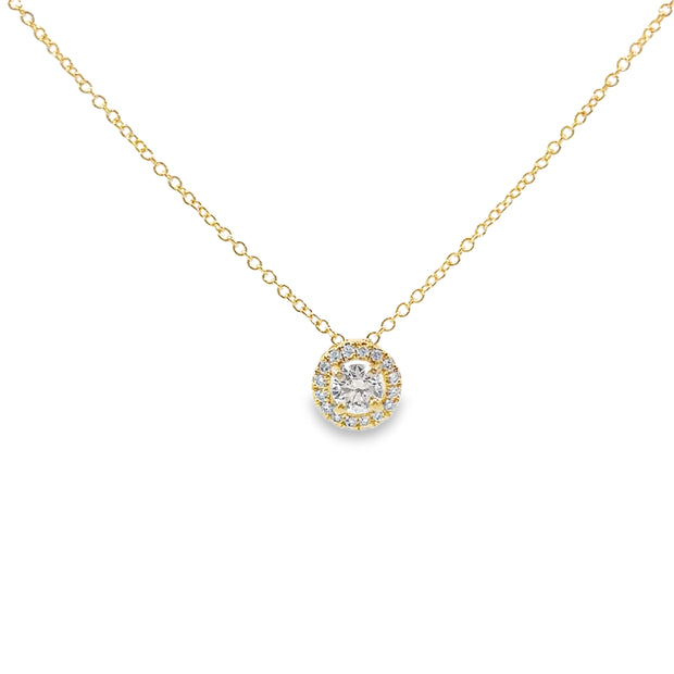 Forevermark 0.23 Cttw. Yellow Gold Diamond Halo Pendant