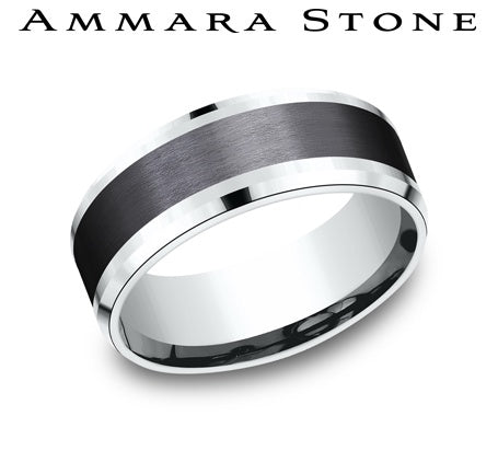 Benchmark Titanium/White Gold Men's Wedding Band