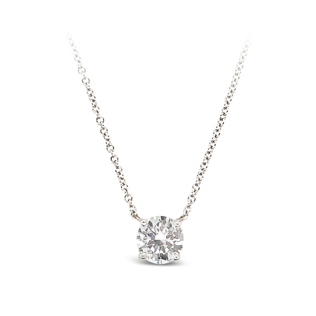 White Gold Diamond Solitaire Necklace