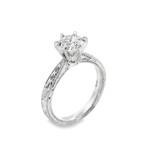 Lab Grown White Gold Diamond Solitaire Engagement Ring