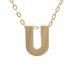 Yellow Gold Initial Necklace