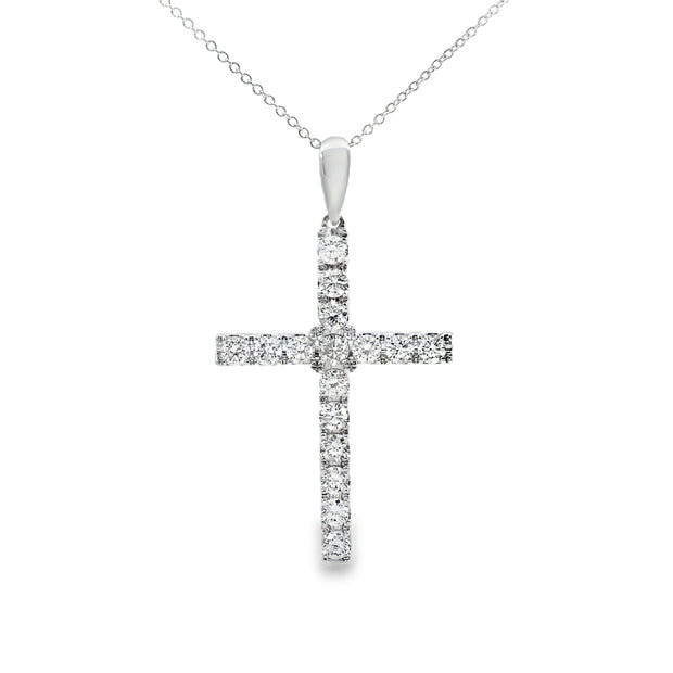 White Gold Diamond Cross Pendant