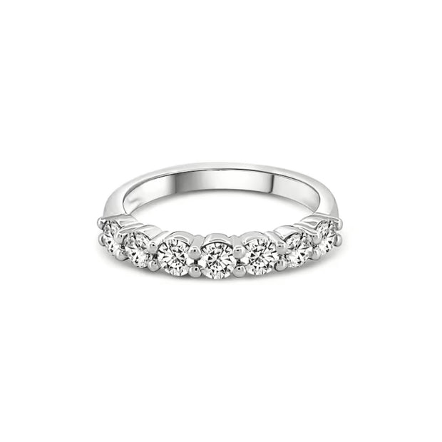 Lab Grown White Gold Seven Stone Diamond Band