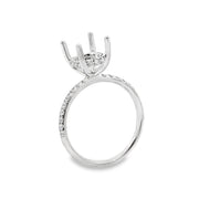 White Gold Hidden Halo Diamond Engagement Ring