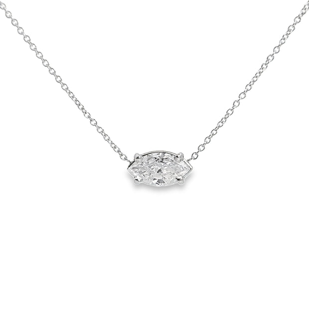 White Gold Diamond Solitaire Necklace